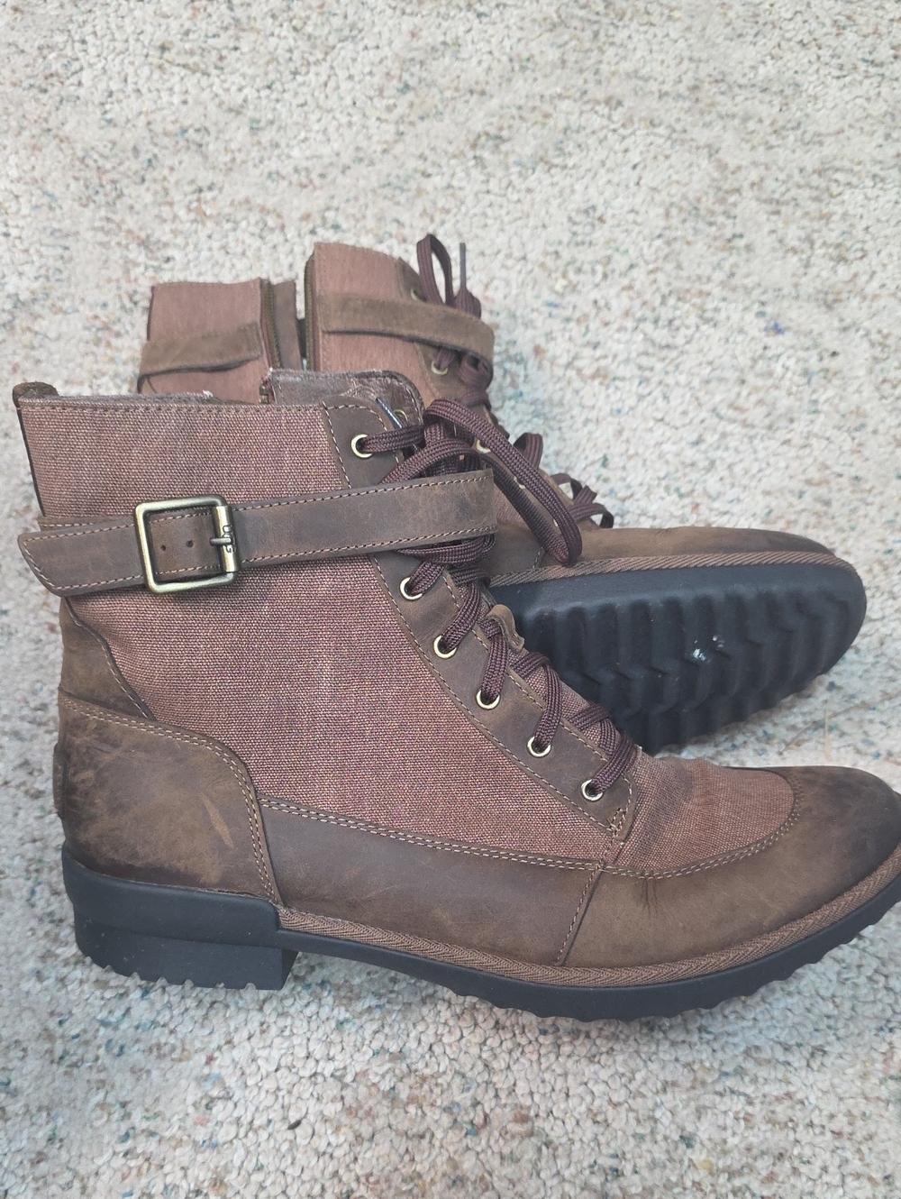 UGG Waterproof Lace-Up Shearling Ankle Boots